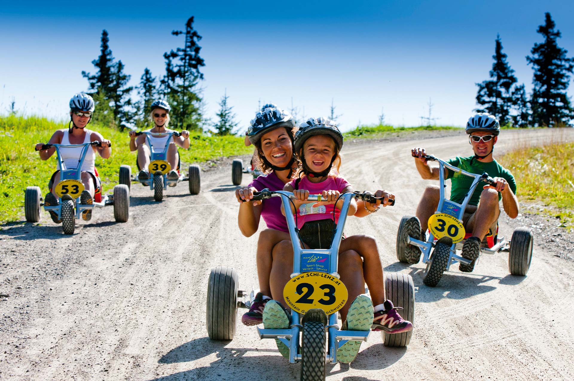 Mega fun on the 7km long Mountain Gokart track on the Hochwurzen